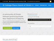 Tablet Screenshot of collegeplacechurchofchrist.org